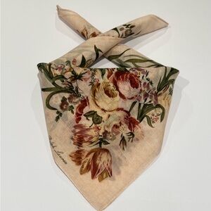 Handkerchief Mini Scarf Ralph Lauren VTG Women Floral Cotton Pocket Square 18.5